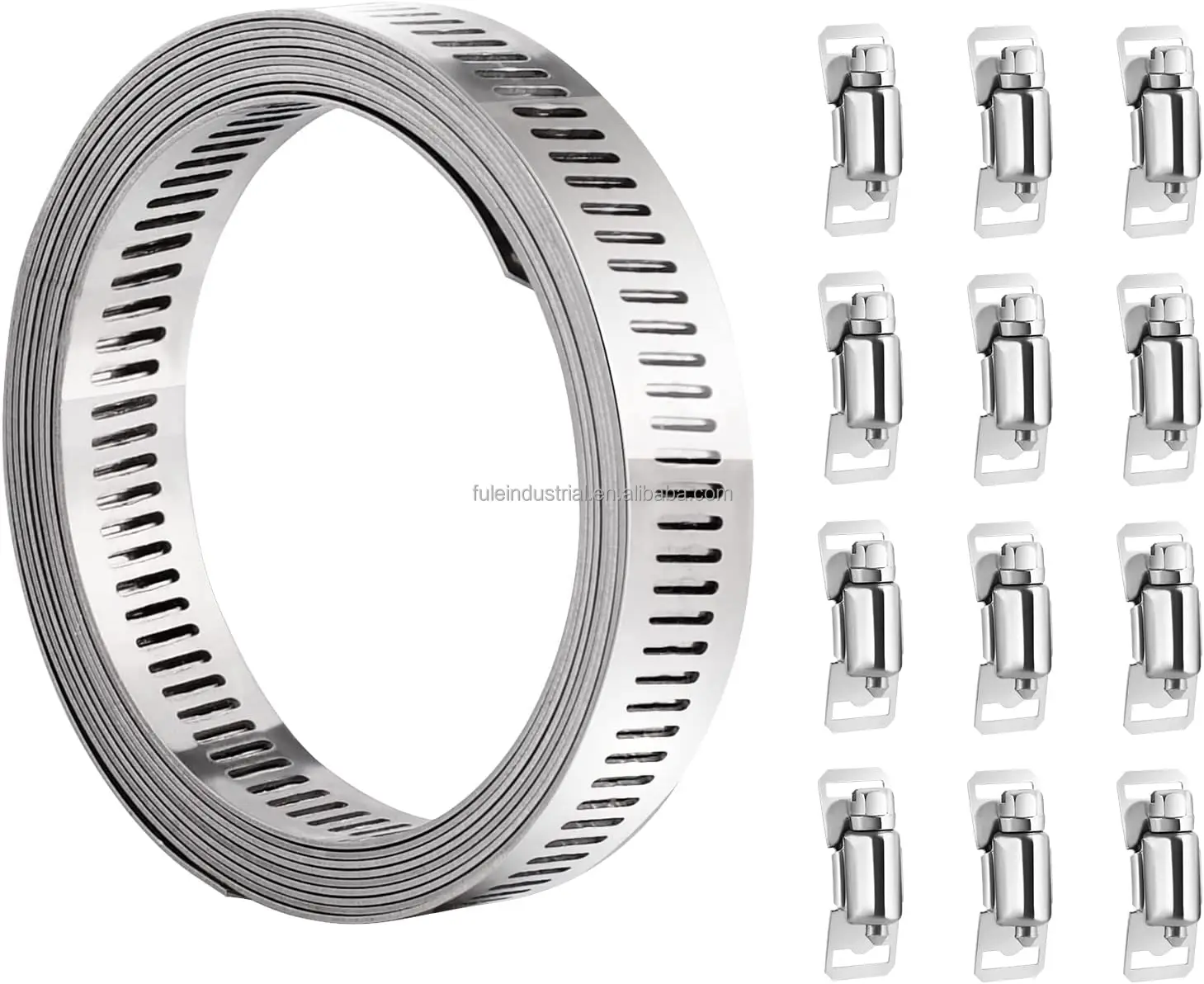 

wholesales 1/2" Adjustable Large Pipe Clamps DIY Duct Pipe Metal Clamp Stronger Fasteners Stainless Steel 304 Hose Clamps