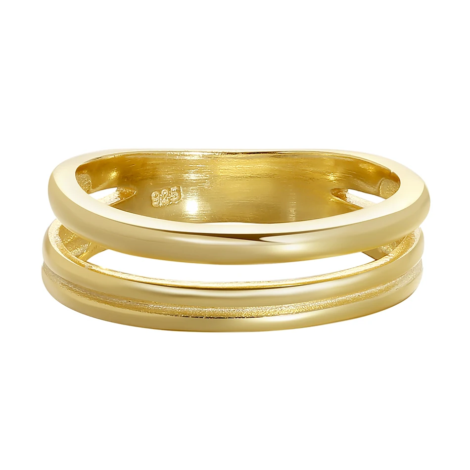 

Forewe Fashion Jewelry Brassr Custom Ring Gold Plated Layered Stackable Ring Gold Paragon Ring