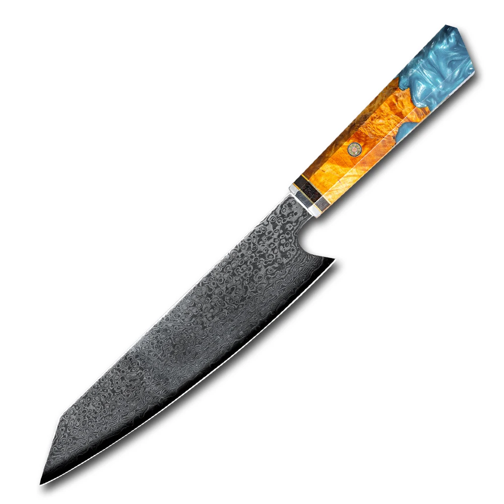 

Wholesale 8 Inch VG10 Damascus kitchen resin handle Gyuto knife