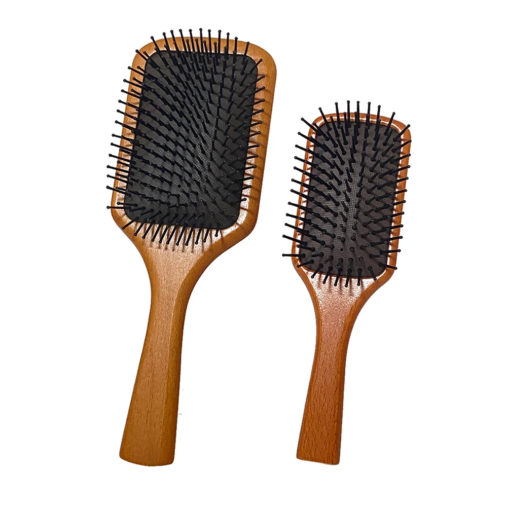 

Custom Hair Brush Eco Logo Detangl Hairbrush Dry Massage Private Color Brushes Wood Detangler Detangling Friendly Styling
