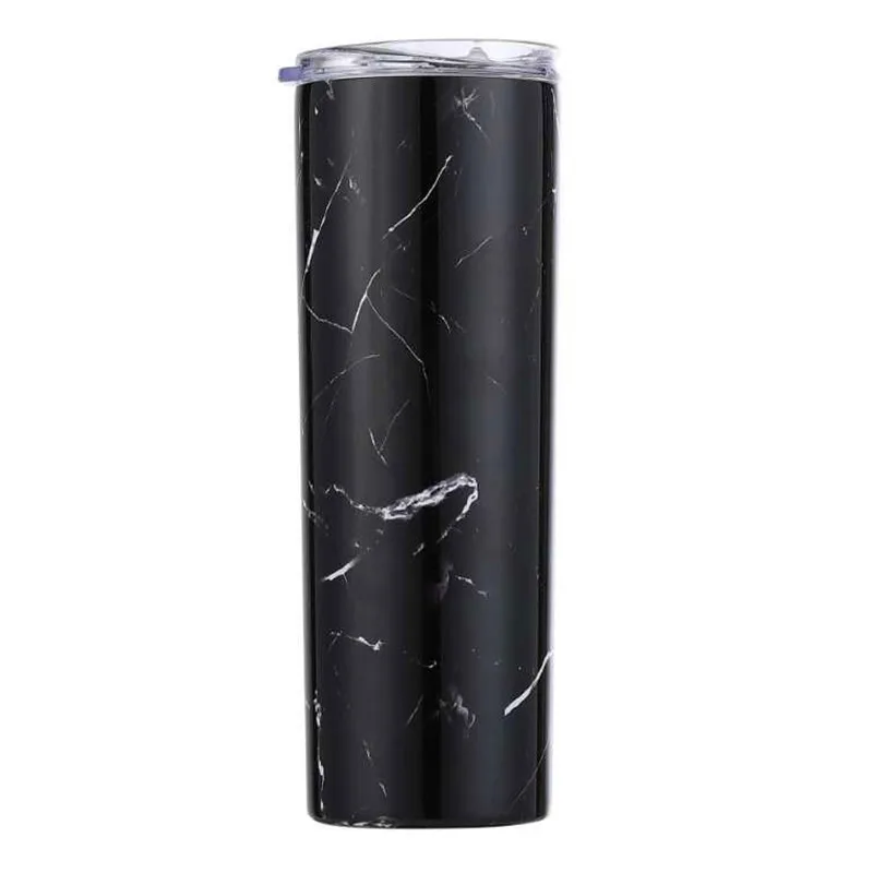 

Double wall stainless steel straight vacuum travel mug with straw