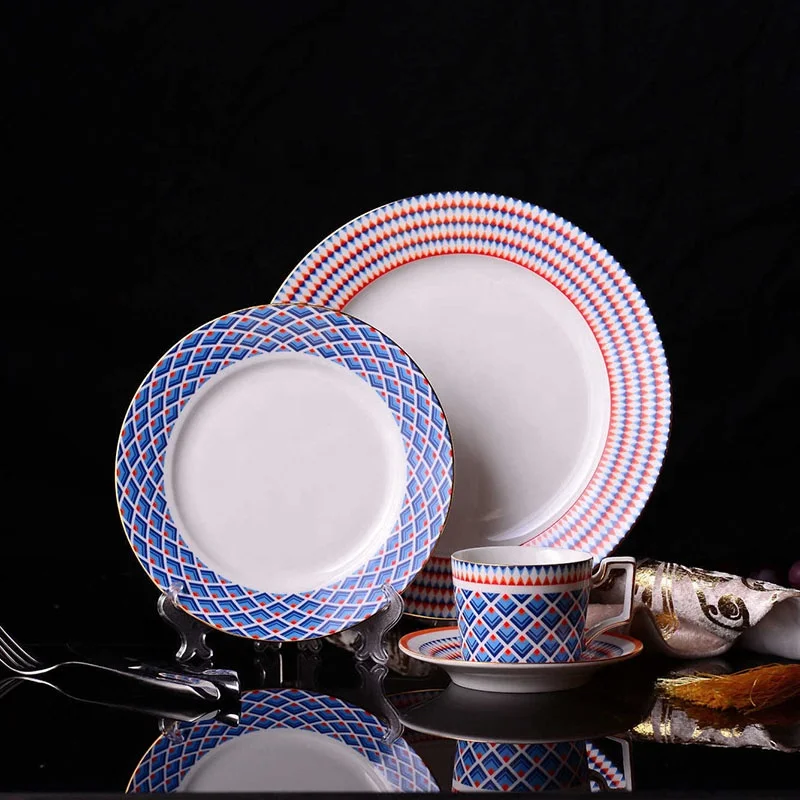 

Wholesale 4pcs Tableware Set Plate Cup and Dish Set Ceramics Elegant Utensils Porcelain Dinner sets, As shown