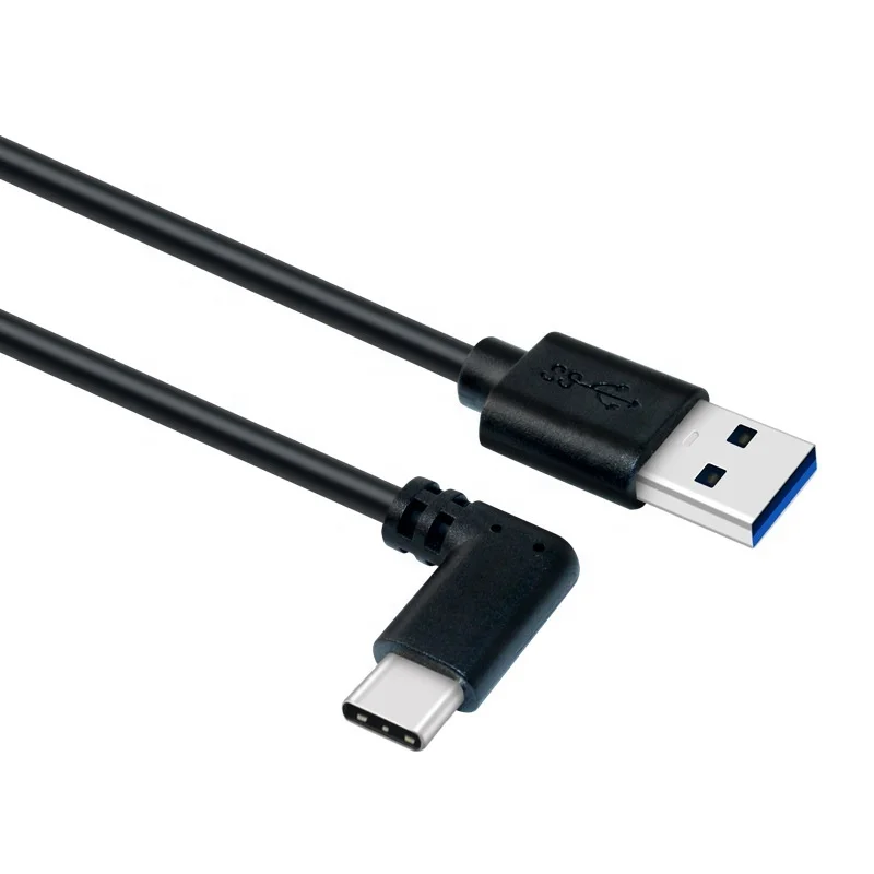 

90 degree right angle high speed USB3.0 type-c data charge cable for mobile phone, Black