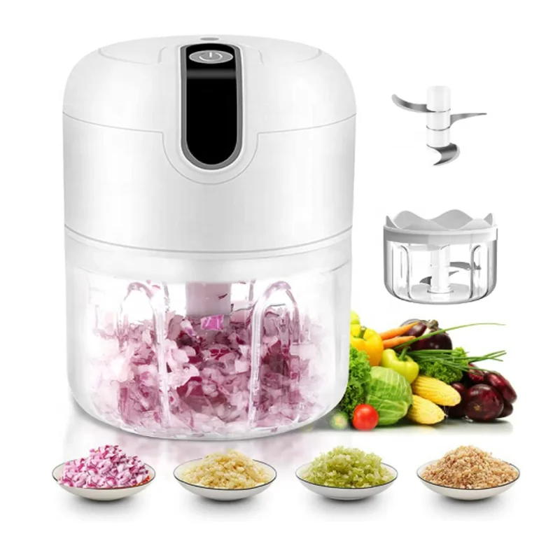

Free samples Fruit & Vegetable Tools garlic onion mini automatic 12 in 1 usb electric vegetable chopper, White