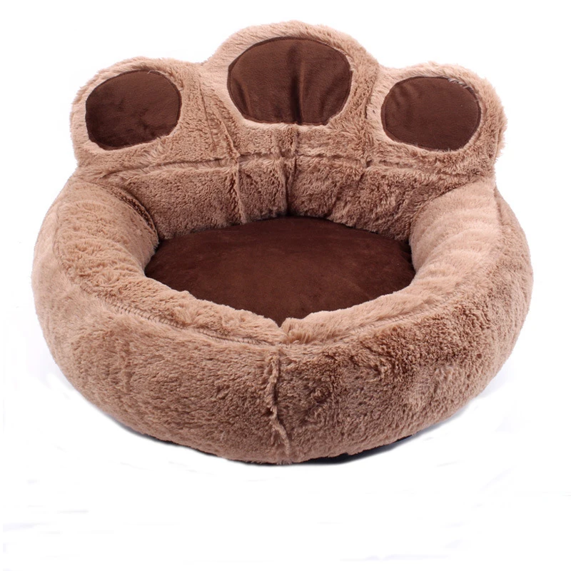 

Factory wholesale High Quality Custom Logo Plush Pet Cat Bear Paw Calming Fluffy Comfort Dog Bed, Picture shows