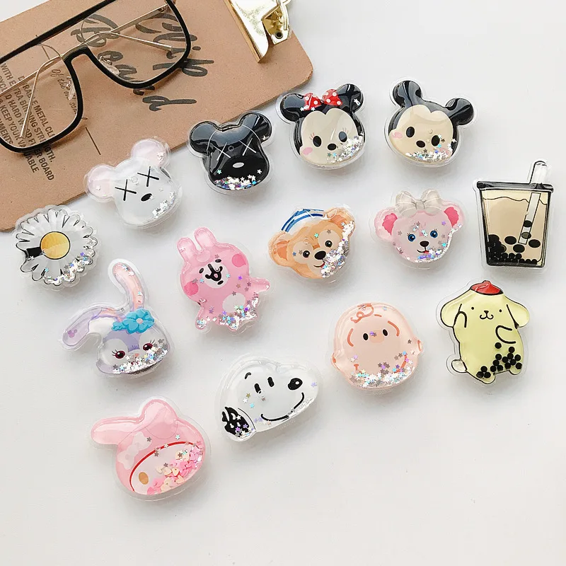 

INS Hot Sale Phone Holder Stand 3D Cartoon Animal Quicksand Fruits Holder for Smartphone Mobile Phone Ring Holder Bracket