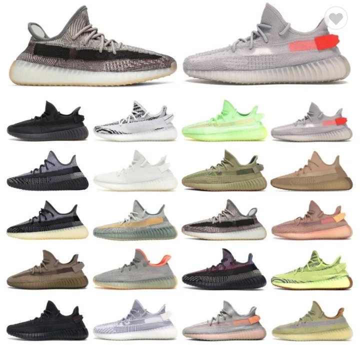 

high quality 350 V2 cost-effective version simulation popcorn combination bottom breathable elastic knit fashion running shoes