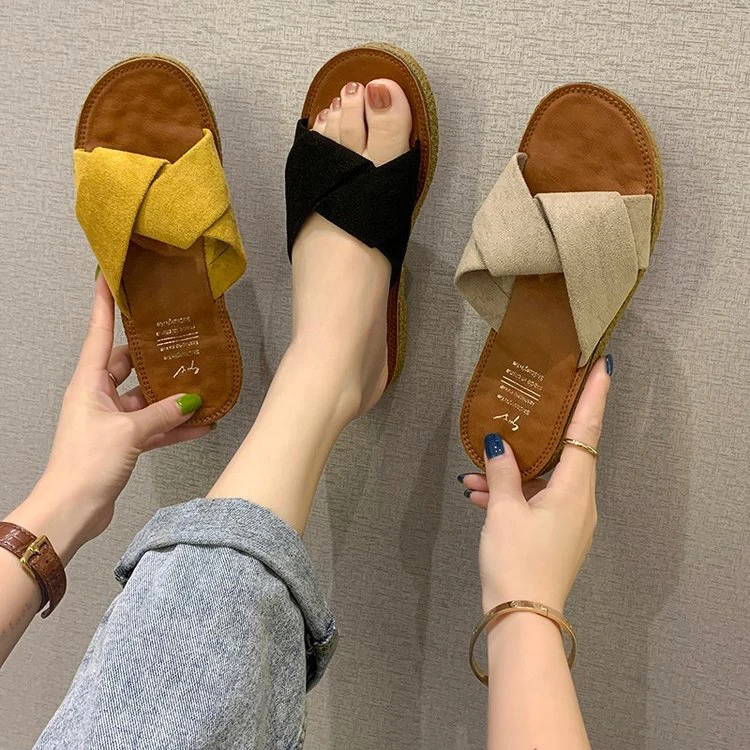 

2022 Wholesale Fashion Women Slides Sandals Femme Summer Flats Shoes Sandals Designer Beach Sandals For Women And Ladies