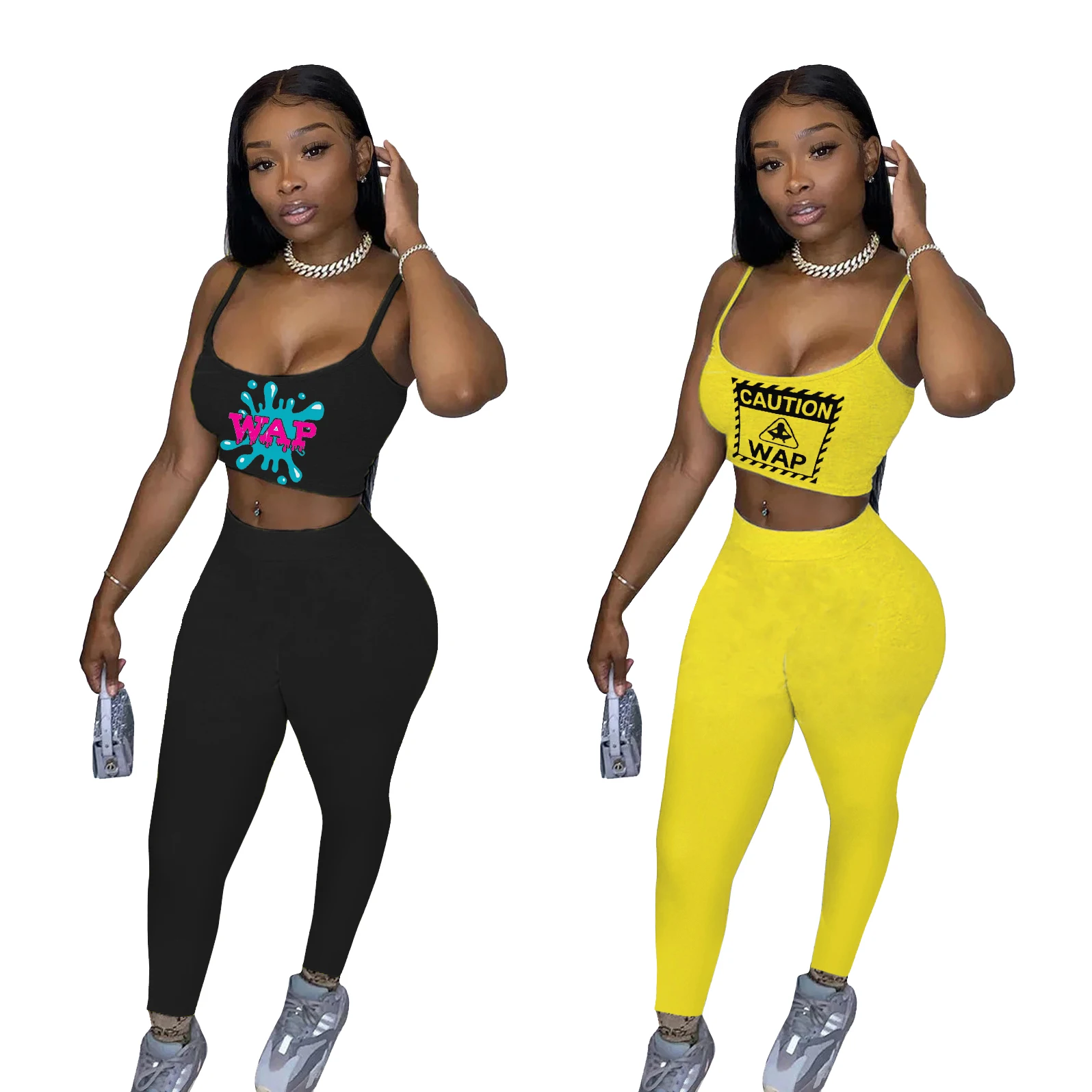 

Women's tank tops crop top two piece pants set sports set yoga set