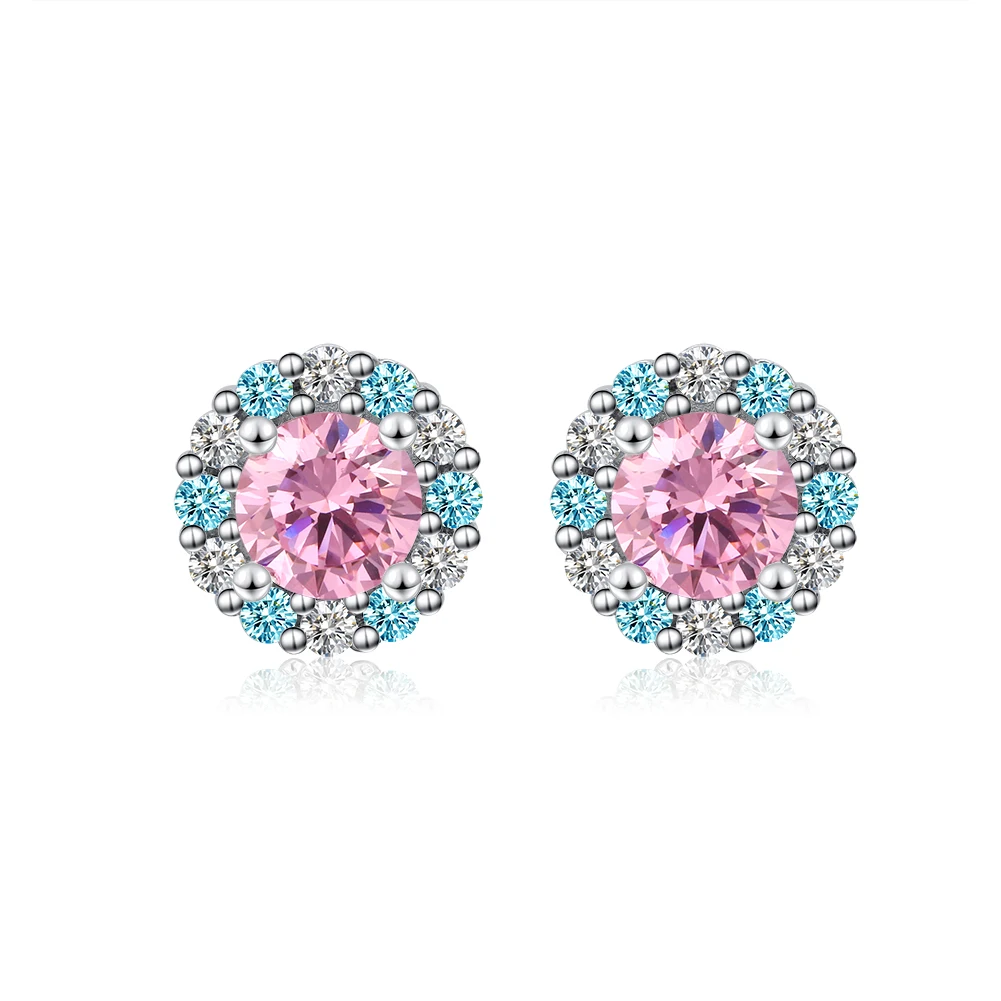 

New Fashion Style Designer 3 Layers 14K Gold Plated 925 Sterling Sliver Gold/Red Flower Trendy Stud Earrings For Sale