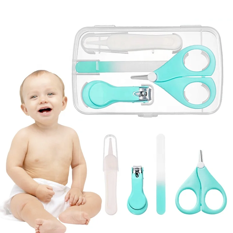 

Factory sale 4 in 1 Baby nail clippers nail care set baby nail files, 8 colors