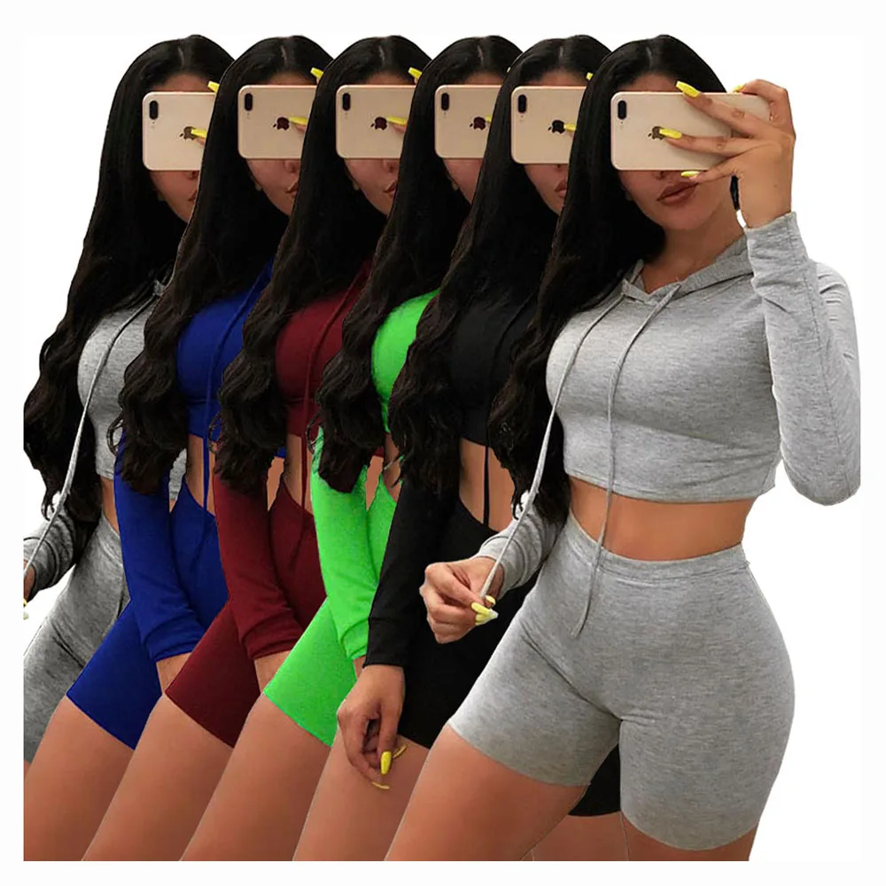 

High quality custom jogger summer hoodie tracksuit short set, Customized color