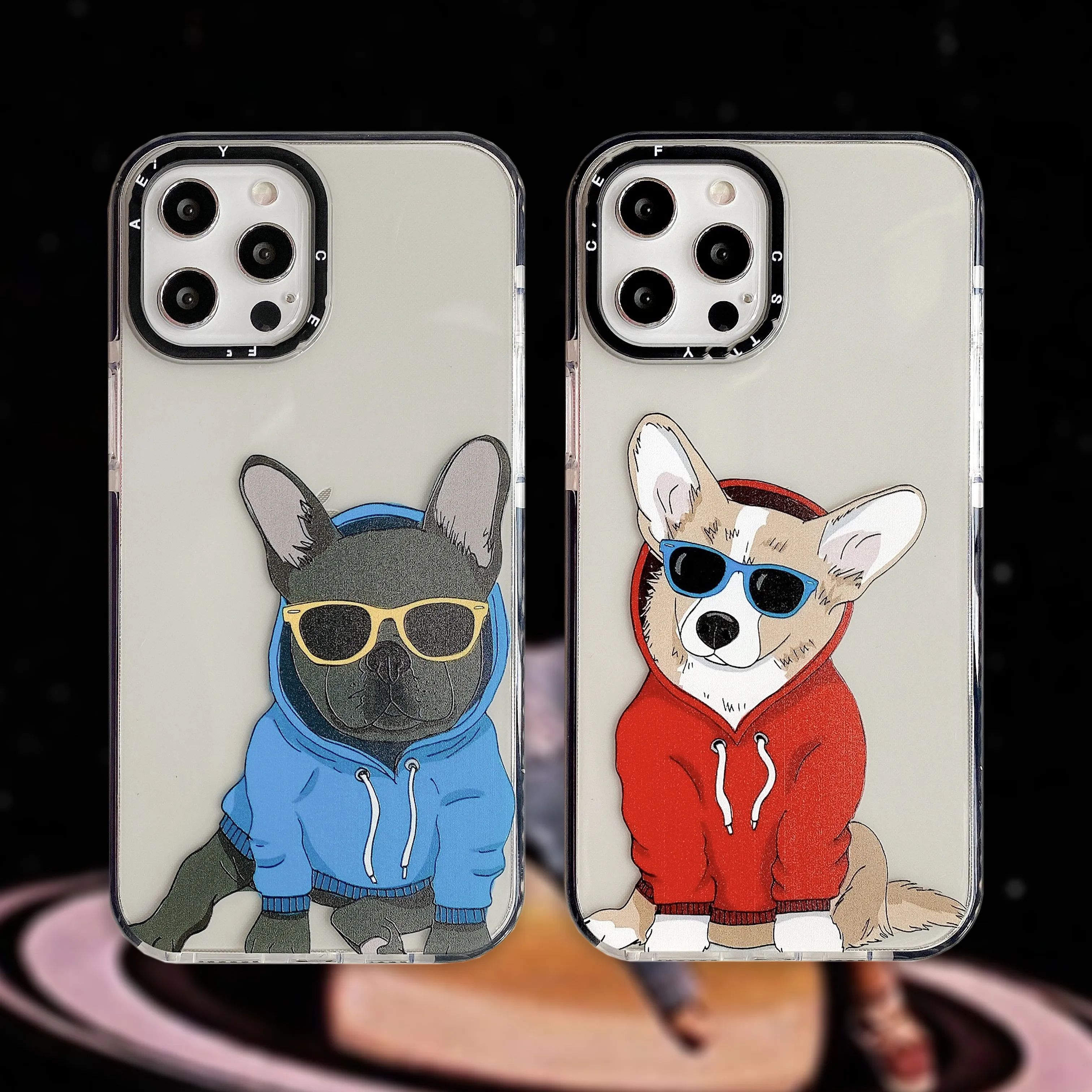 

2021 latest high quality mirror cute pet bulldog phone case for Apple iPhone xr/12/11promax case drop-resistant soft case girl, Customized color