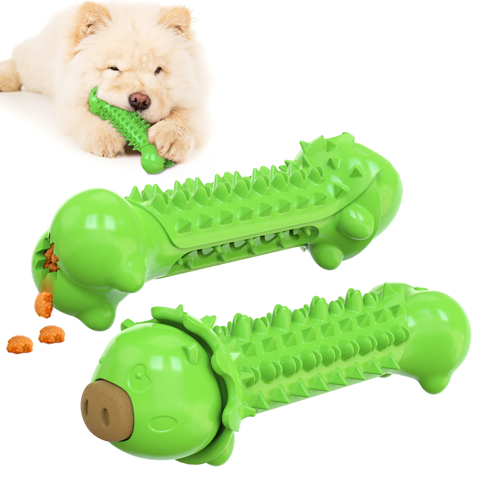 

Wholesale Dog Chew Toy Toothbrush Vocalable Pig Rubber Toys For Dog Slower Feeder Interactive Pet Toys, Colorful