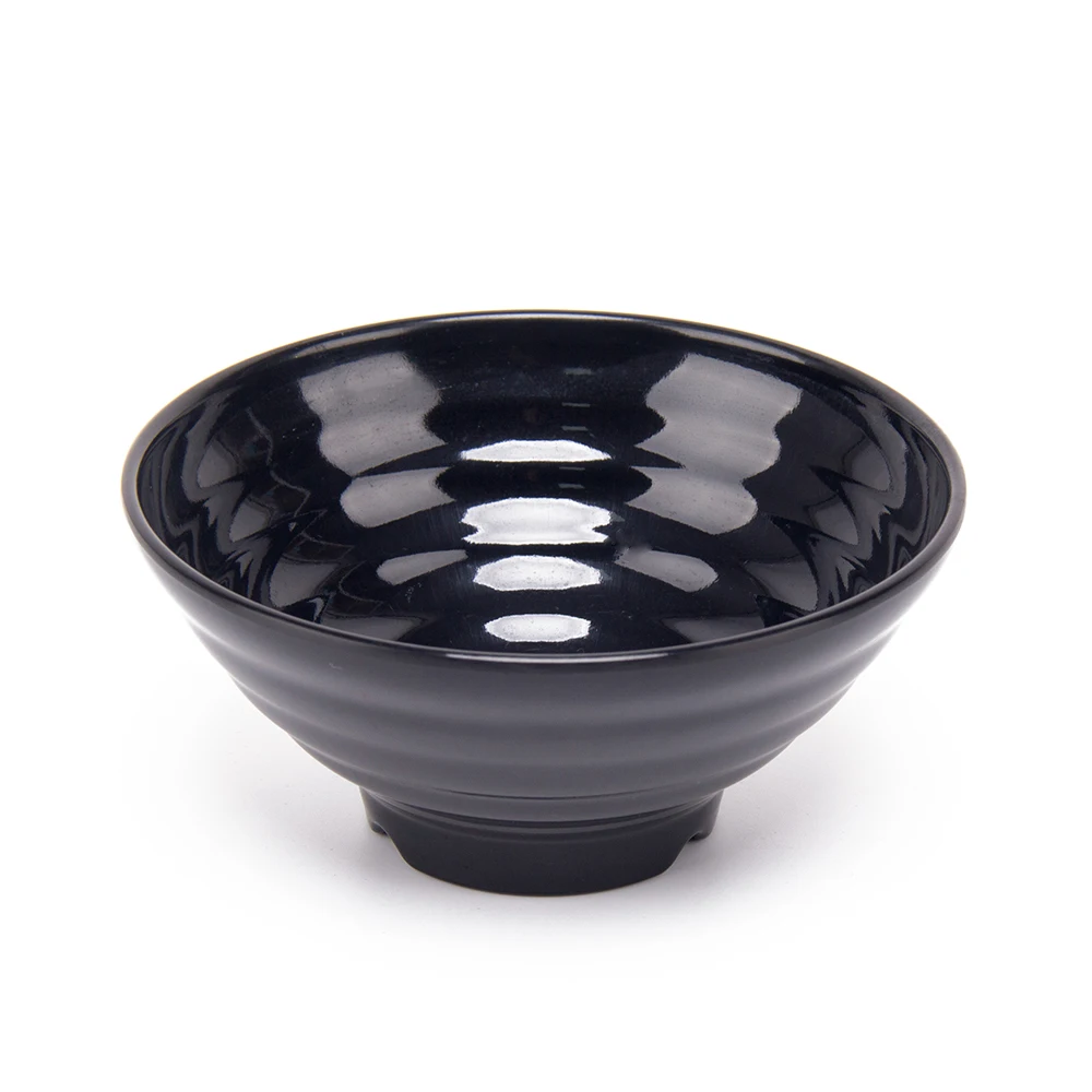 

Wholesales Japanese Style  Black Bright Surface Melamine Ramen Bowl