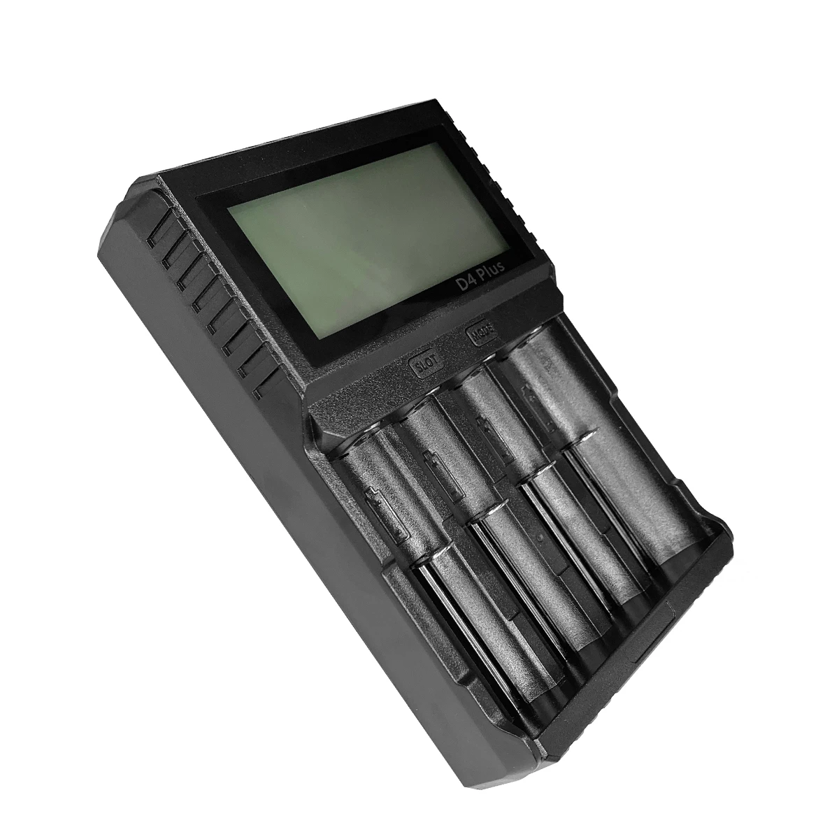 

2022 Trending Product 4 slots D4 plus lithium LI ION battery charger with LCD Display 18650 26650 21700 AAA AA battery charger