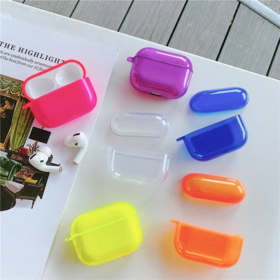 

For AirPods 1/2 Pro Earphone case Candy Color Case Clear Neon Case