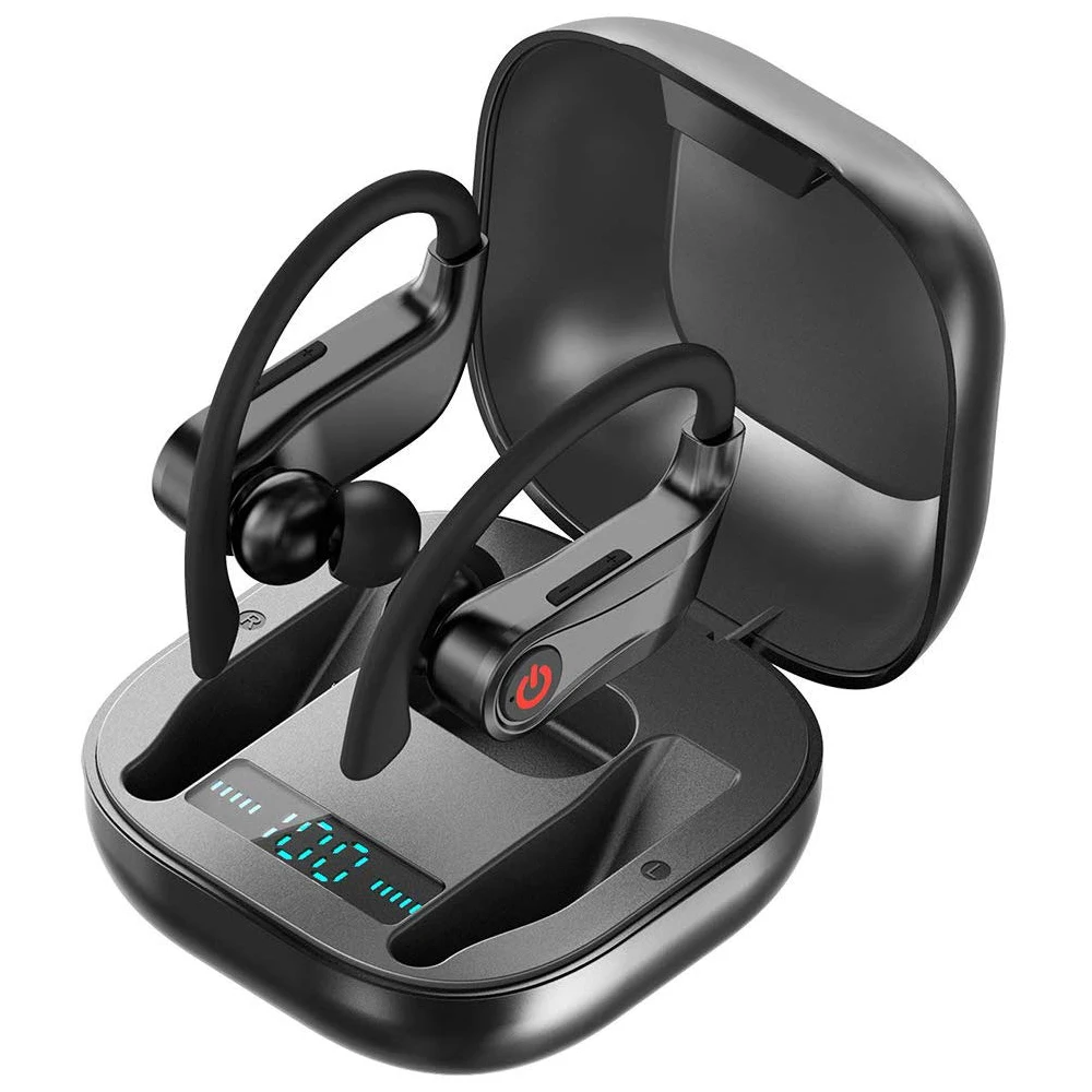 

GlobalCrown Q62 TWS Bluetooth 5.0 Wireless HiFi Waterproof Handsfree Earbuds with 950mAh Charging Box, Black