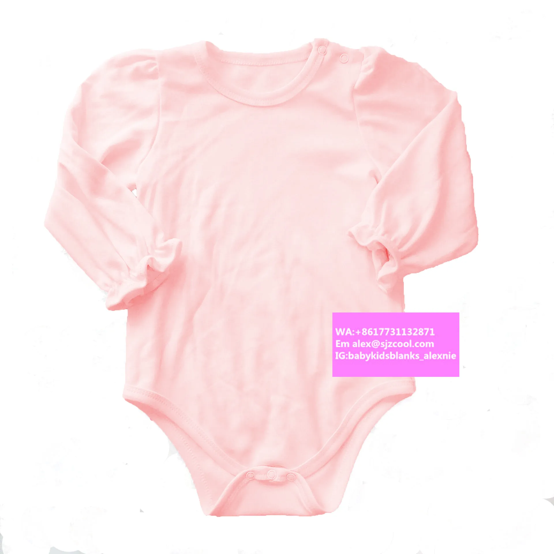 

100% combed cotton baby girl rompers blank baby clothes label added knitted girl's white long sleeve ruffle bodysuit
