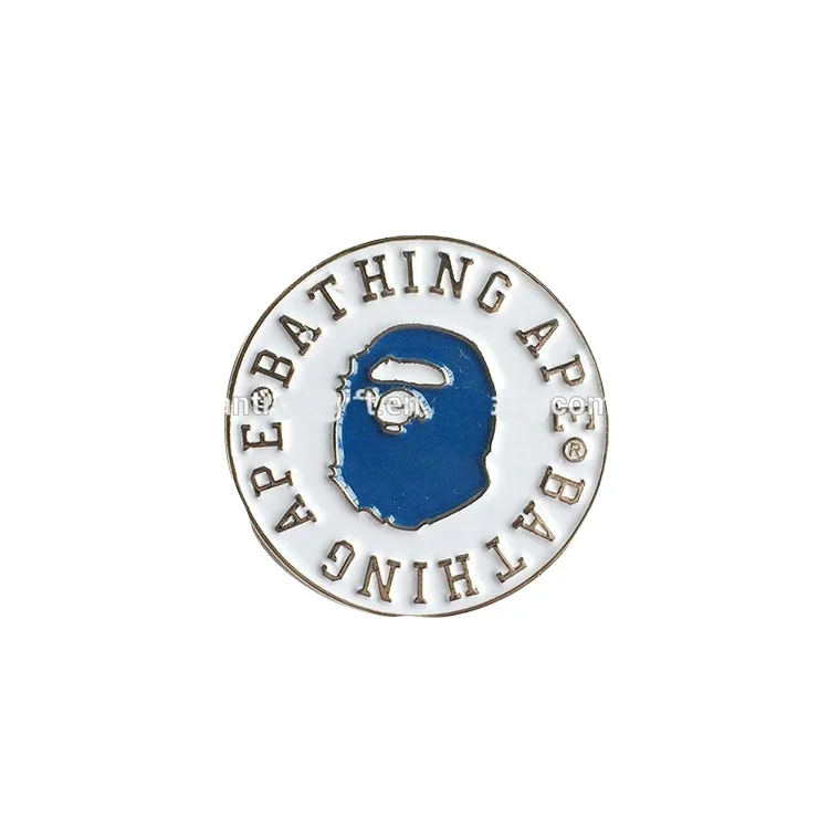 

Custom design soft enamel lapel pins gold plated club logo blue white color in USA cheap badgecollection coin, Blue color