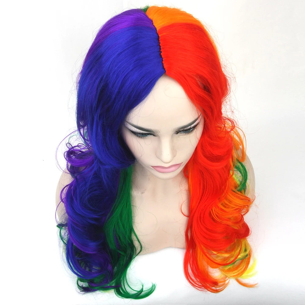 

colored frontal wigs synthetic lace wigs heat resistant fiber custom cosplay wigs, Pic showed/pure color/ombre color