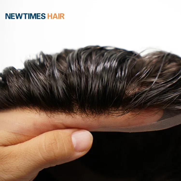 

breathable full French lace human hair toupee system mens wig for men