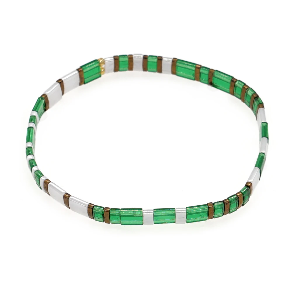 

Go2boho Miyuki Beaded Bracelet Bohemian Jade Color Jewelry Japanese Tila Bead Pulsera Glass Beads Jewellery Stretch Bracelets