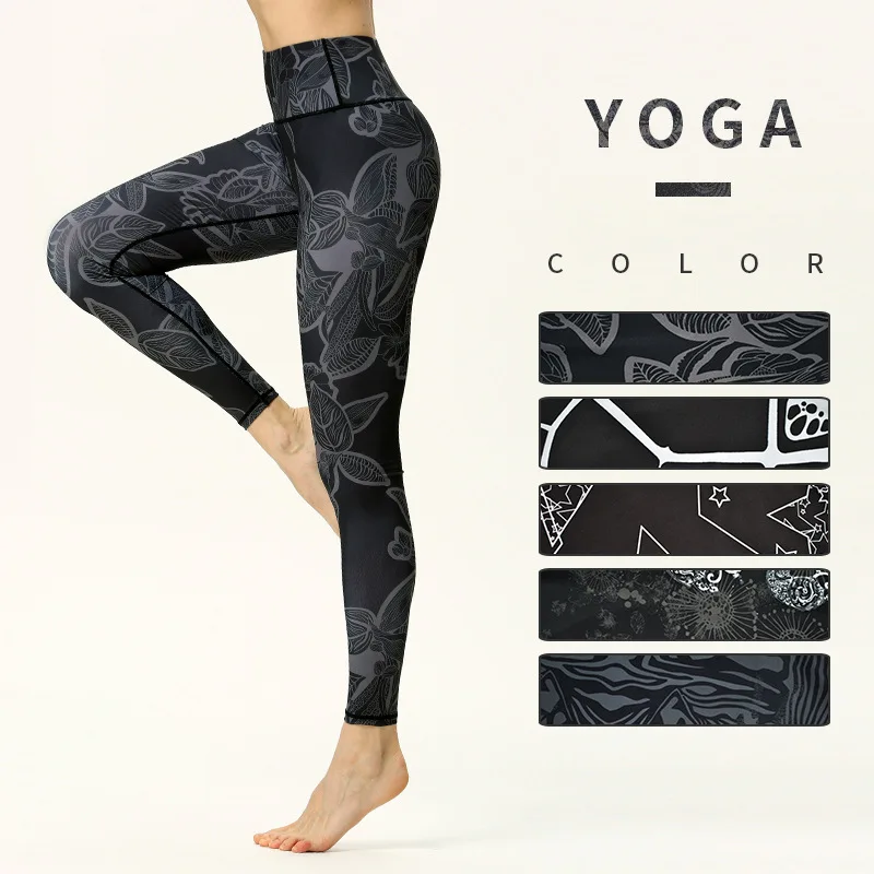 

High Waisted Workout Leggings Printed Eco Friendly Yoga Sports Wear