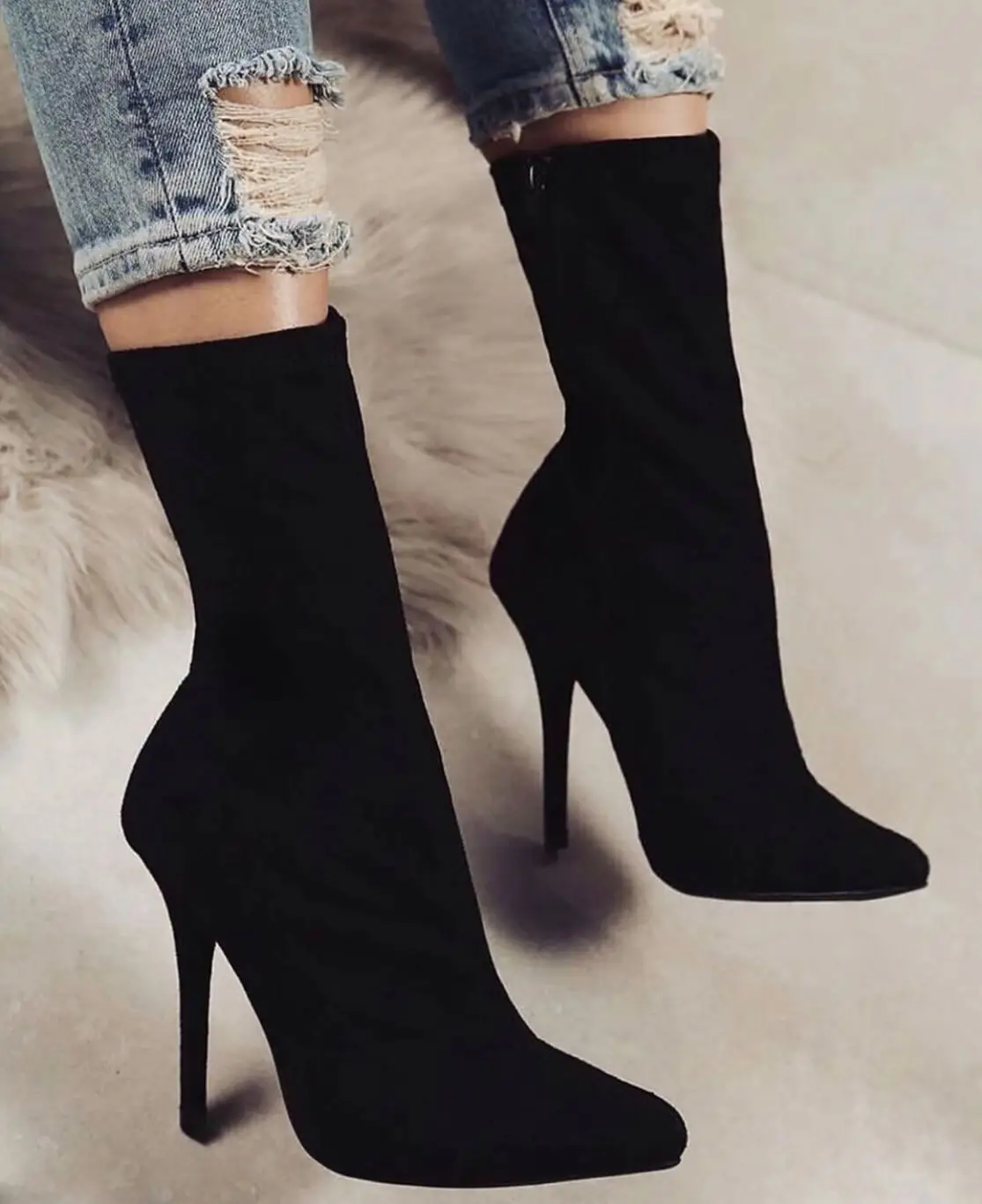 

fashion designer Sexy Thin High Heel snakeskin Shoes Ladies Pointed Toe Shoes women's boots