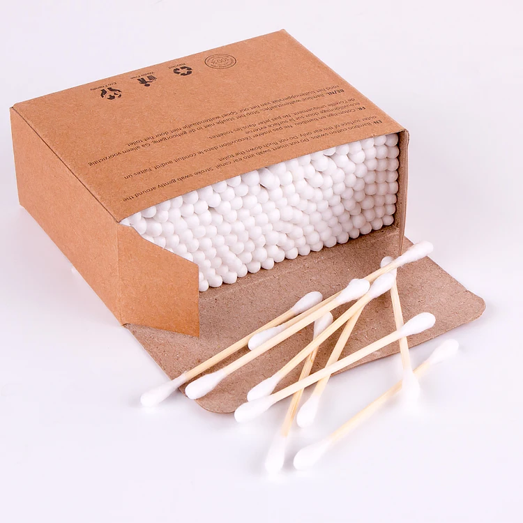 

Double Head No Plastic Kids Medical Wooden Cotton Swab, Natural color