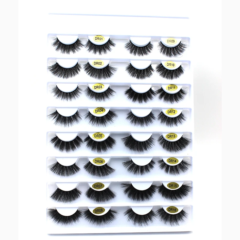 

Own brand mink eyelashes with private label mink eyelashes with Shape Box 5 Pairs lashes Book, Natural black