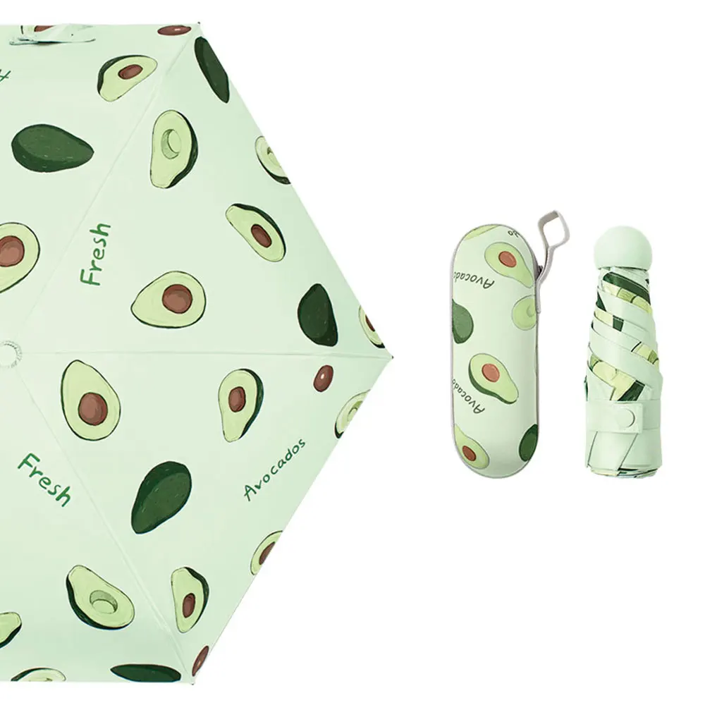 

New arrival 5 folding lightweight mini umbrella UV 50+ capsule carry sun umbrella hard pocket umbrella with case