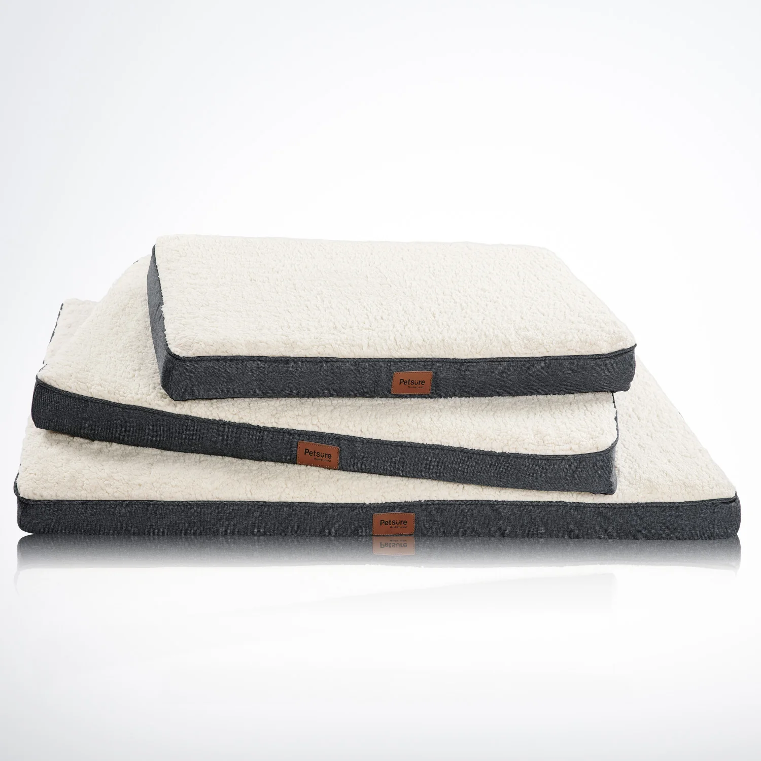 

Luxury Portable Therapeutic Dog Beds Memory Foam Orthopedic Dog Bed, Grey/navy blue