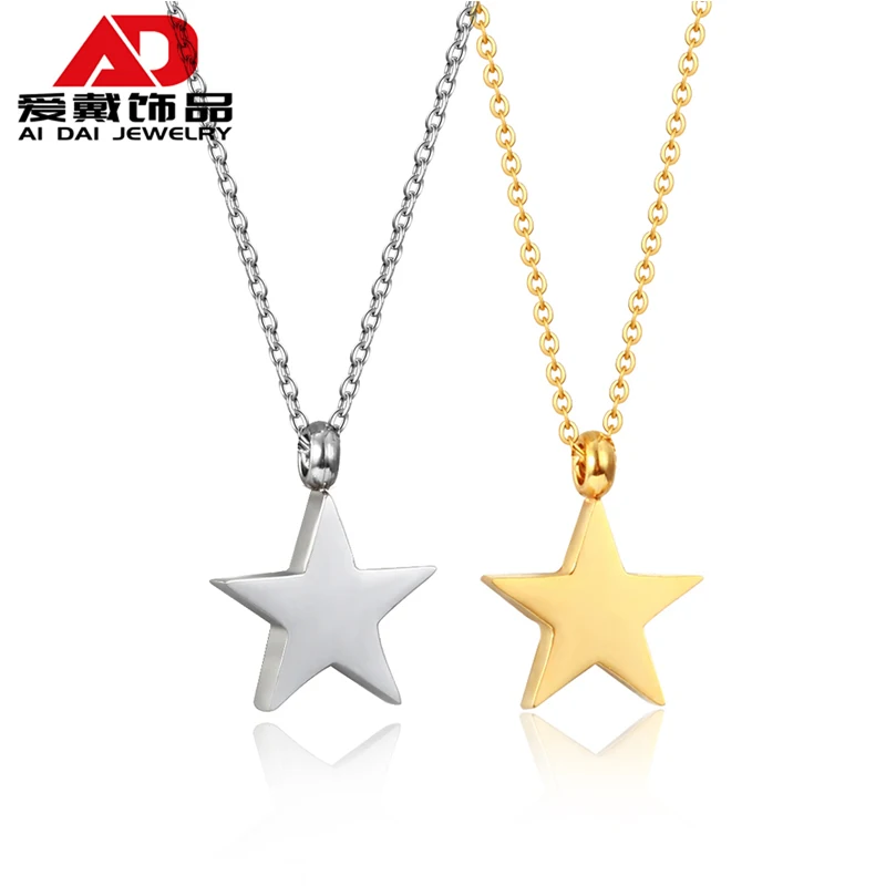 

Korean version of fashion titanium steel star necklace female clavicle chain trendy pendant for couples with accessories and chi, Red