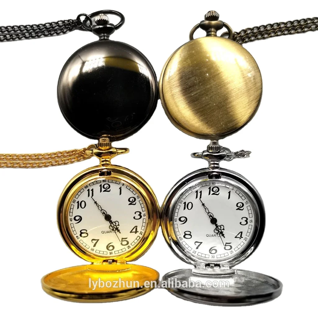 

Wholesale Smooth And Bright Fashion Retro Two-faced Pocket Watch, Mix 4colors