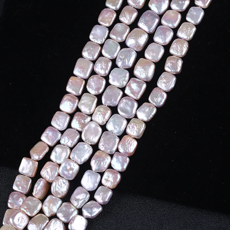 

12*12mm square shape natural freshwater loose bead strand