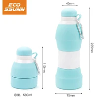 

bpa free silicone foldable sport travel water bottle collapsible