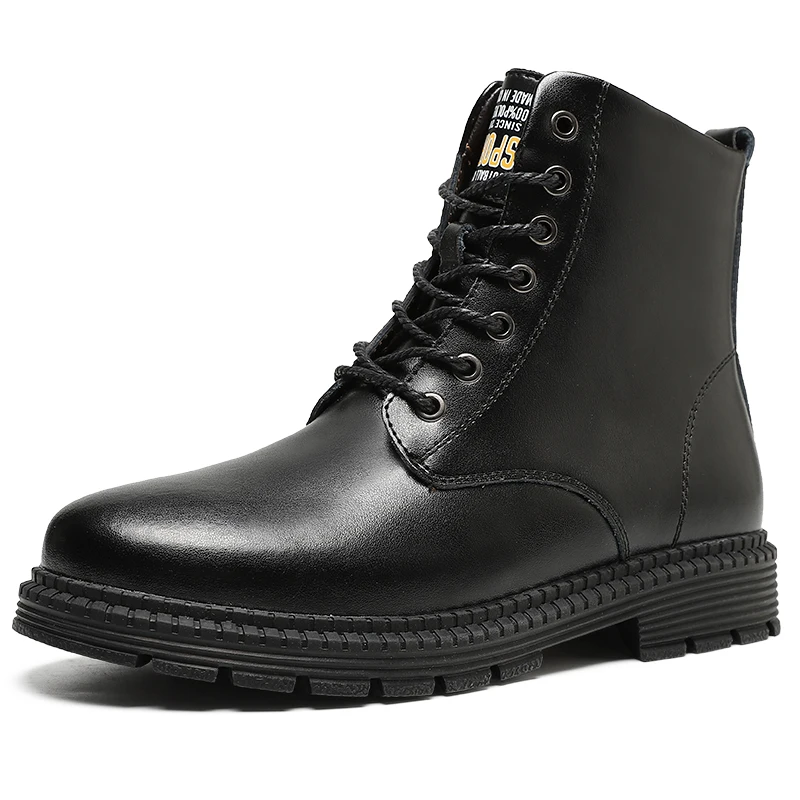 

Couple boots men's women's high top workwear shoes British trendy Men's solid color autumn winter all matching sewing, As picture shown
