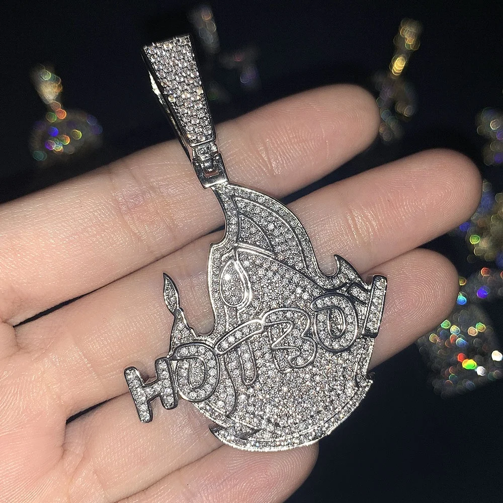 

INS Hiphop Iced Out Charms S925 Silver Moissanite Diamond Pendant Necklace, Picture