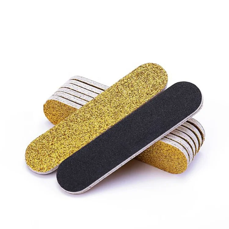 

New Arrival Gold Glitter Nail File Double Side Travel EVA Nail Manicure Polish Tool