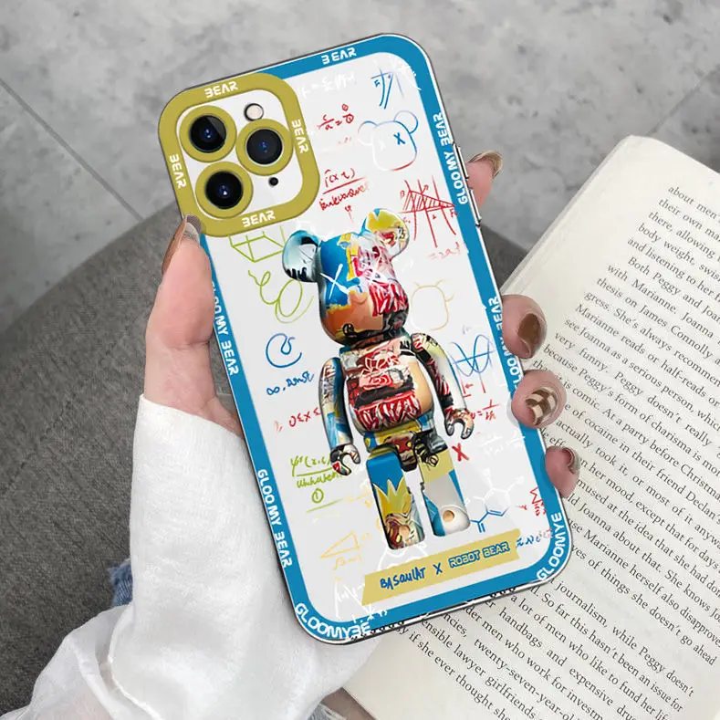 

INS Fashion Brand Graffiti Gloomy Bear Shockproof protective back cover for iphone 11 12 13 Pro Max Clear Cell Phone Cover