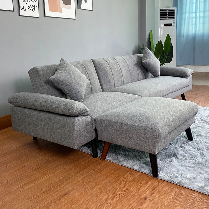 Wooden Frame Living Room Corner Sofa Bed Hot Sale Fabric With Wooden