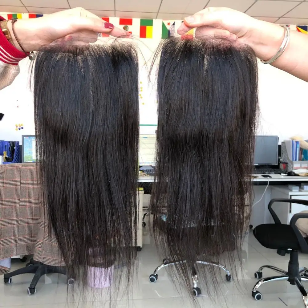 

Hot Selling 100% virgin human hair pre plucked swiss 5x5 transparent lace closure