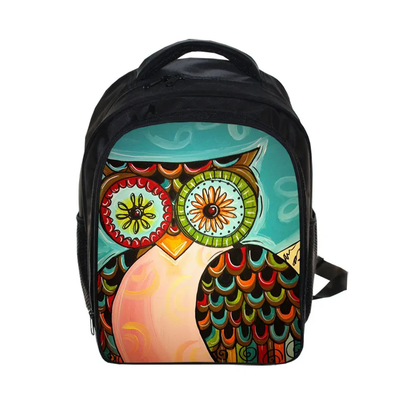 

3D Owl / Eagle Print Backpack School Bags For Teenagers Kindergarten Boys Bags Mochila De Lona Waterproof Backpacks Kids 13 Inch, Black