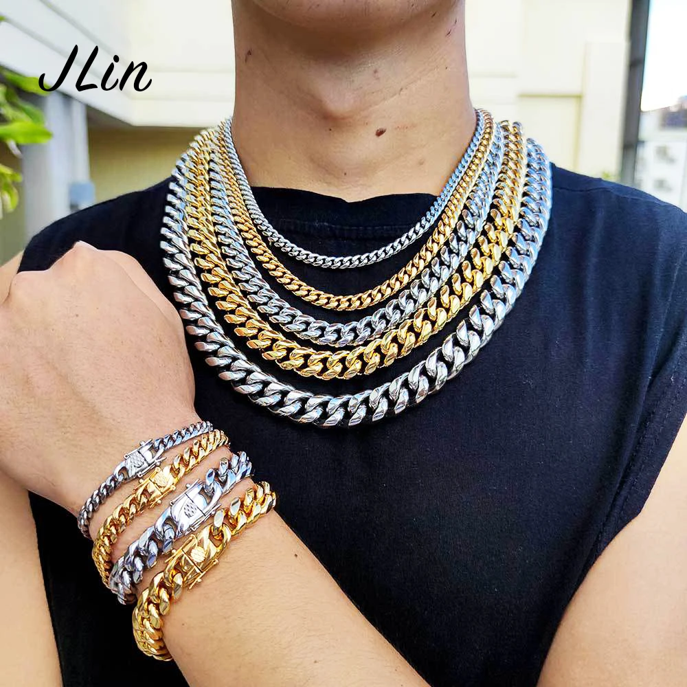 

Wholesale Prong Cuban Chain European Hip Hops Cuban Choker Chain Miami Cuban Chain Necklace Stainless Steel Jewelry