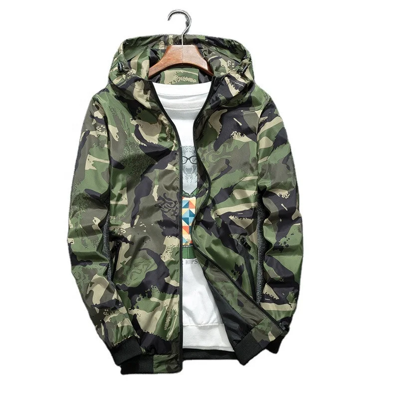 

Cheap Windbreaker Streetwear Hip Hop Jackets Men Casual Spring Hooded Camouflage Men's Jackets, Red/green/orange