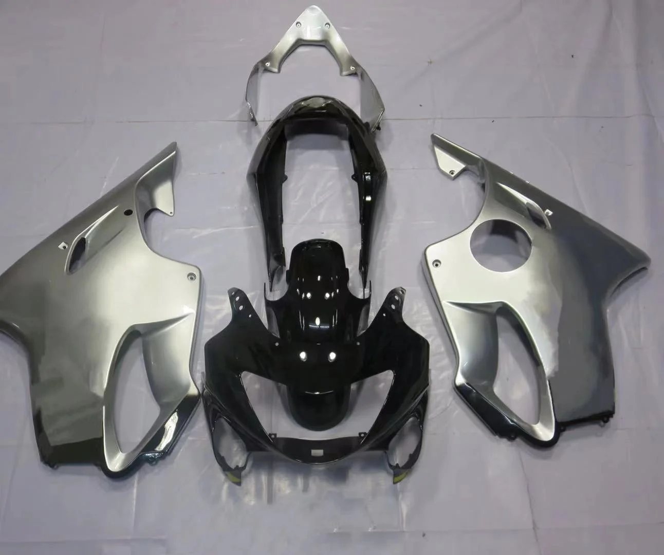 

2021 WHSC Motorcycle Fairing Kit For HONDA F4I 1999-2000 Fairing ABS Plastic Hulls black gray, Pictures shown