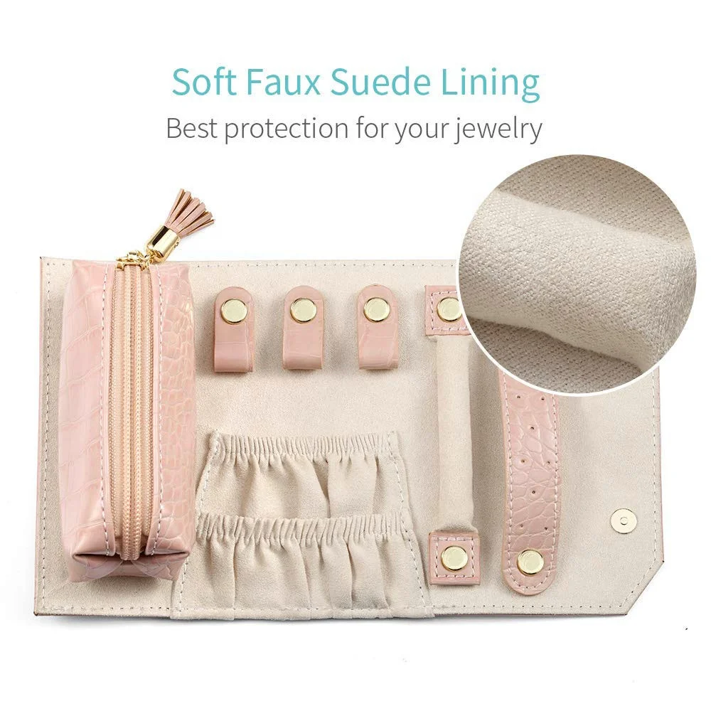Wholesale Travel Jewelry Organizer Portable Leather Jewelry Roll For