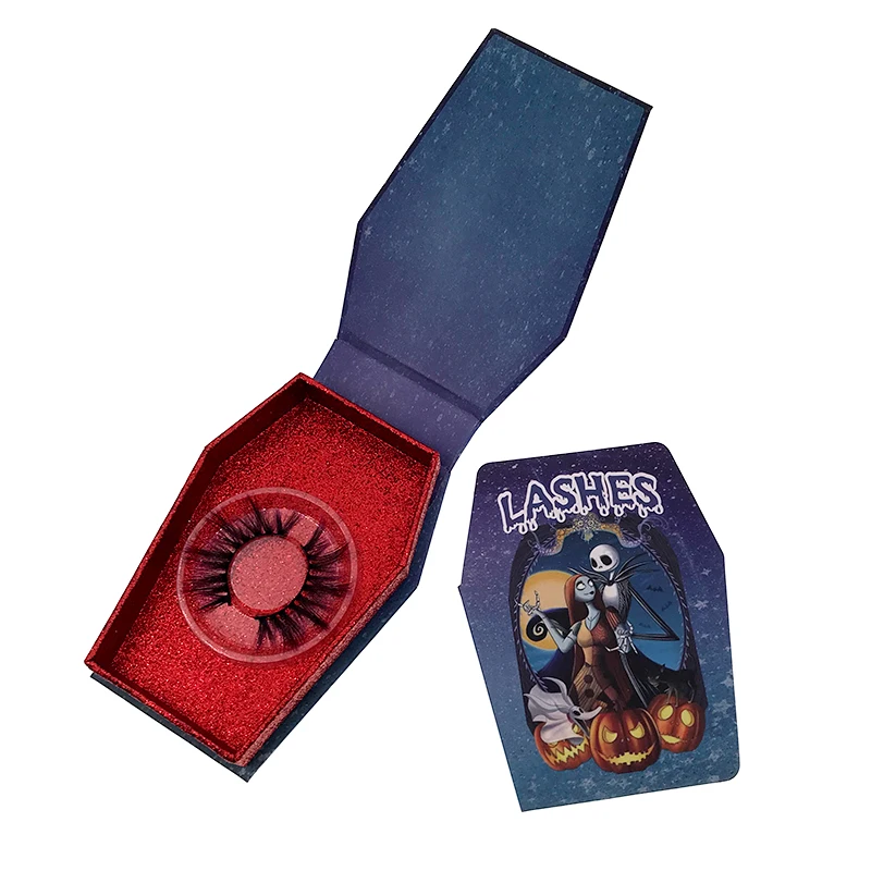 

2021 New Collection Dramatic Eyelashes Packaging Boxes Empty Halloween eyelash boxes, Can be customized