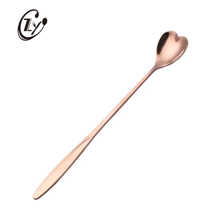 

Korean Tea Spoon Set Stainless Steel 410 Rose Gold Long Dessert Tea Spoons